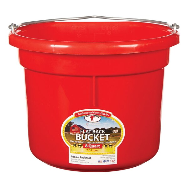 Flat Back Bucket Red 8Qt